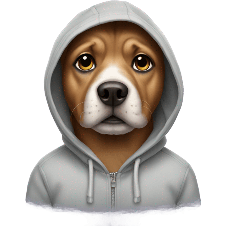 Dog wearing a hoodie  emoji