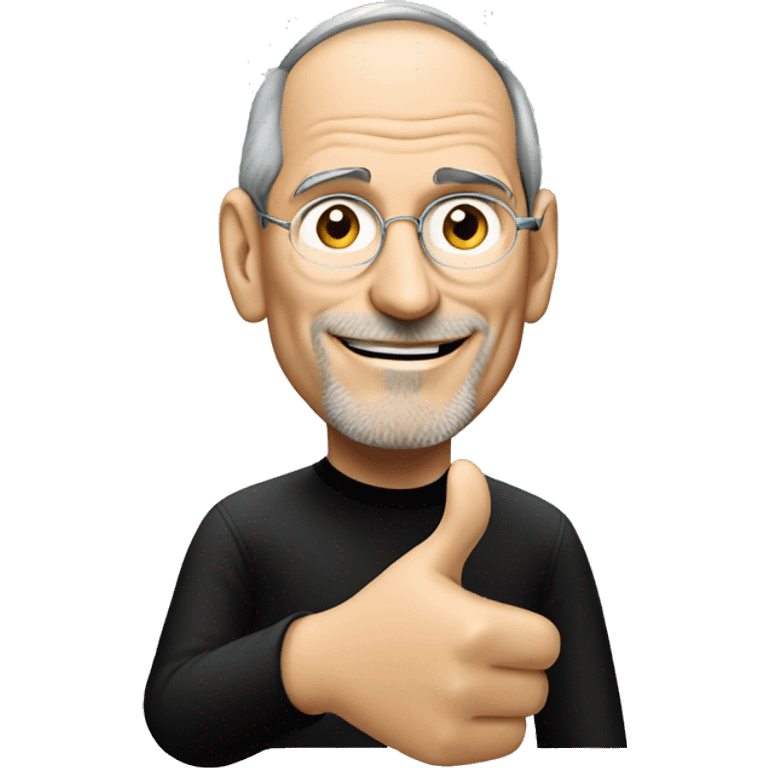 Steve Jobs shows thumbs up emoji