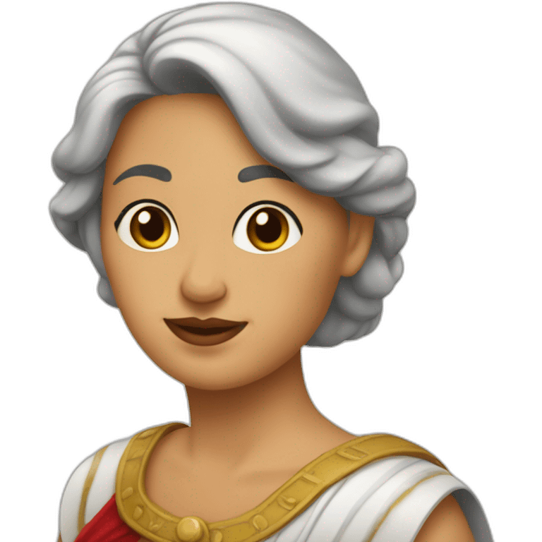 Mujer de la antigua Roma guiña un ojoa emoji