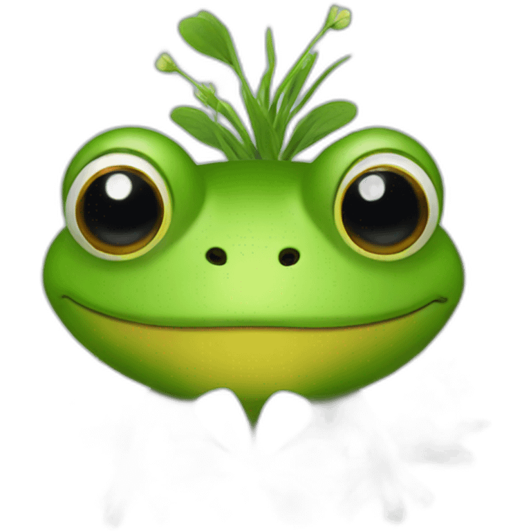 mr frog flower emoji