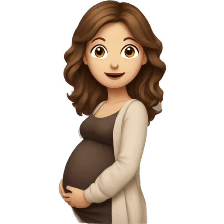 Brown hair girl pregnant  emoji