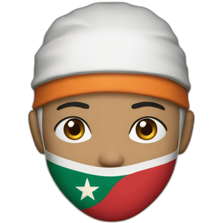 Naruto wears a mask with the Moroccan flag on it  emoji