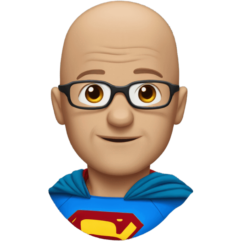 Superman with no hair, red beard and glasses  emoji