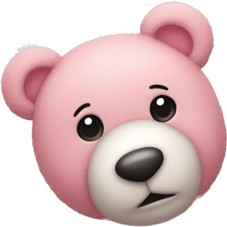 light pink teddy bear with hearts and glitter around it  emoji