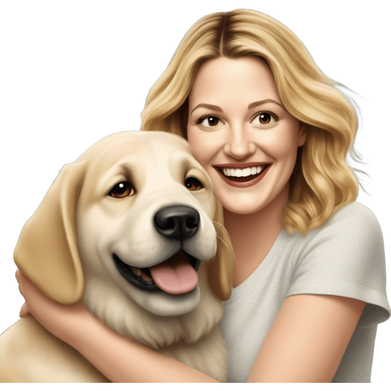 Drew Barrymore With Her Dog Douglas  emoji