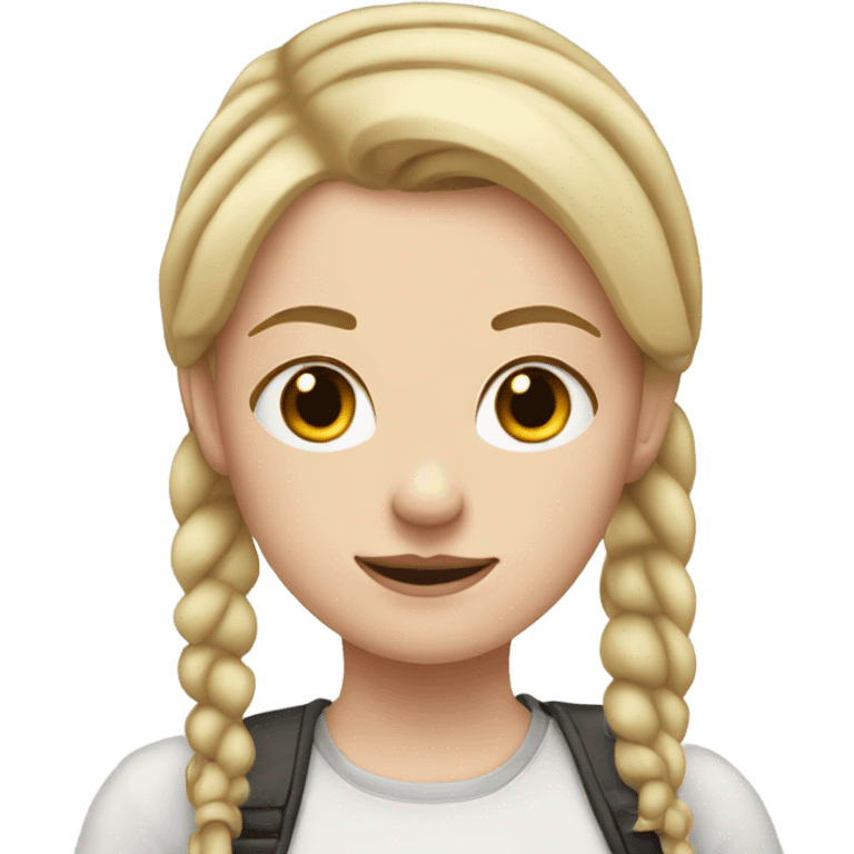 white girl with straight dirt blonde hair in pigtails emoji