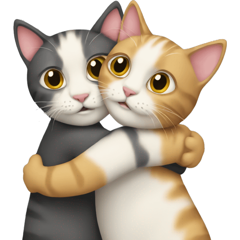 Cats hugging eachother emoji