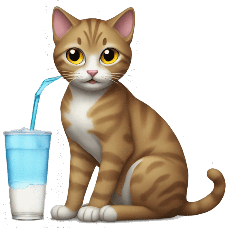 Cat drinks beverage emoji