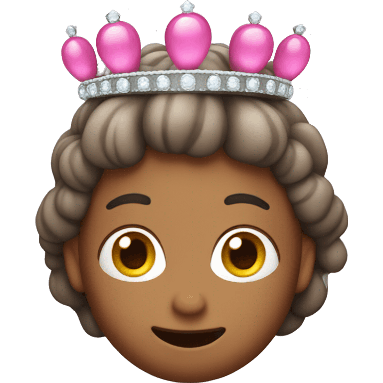 A pink jellybean (the candy) wearing a tiara emoji