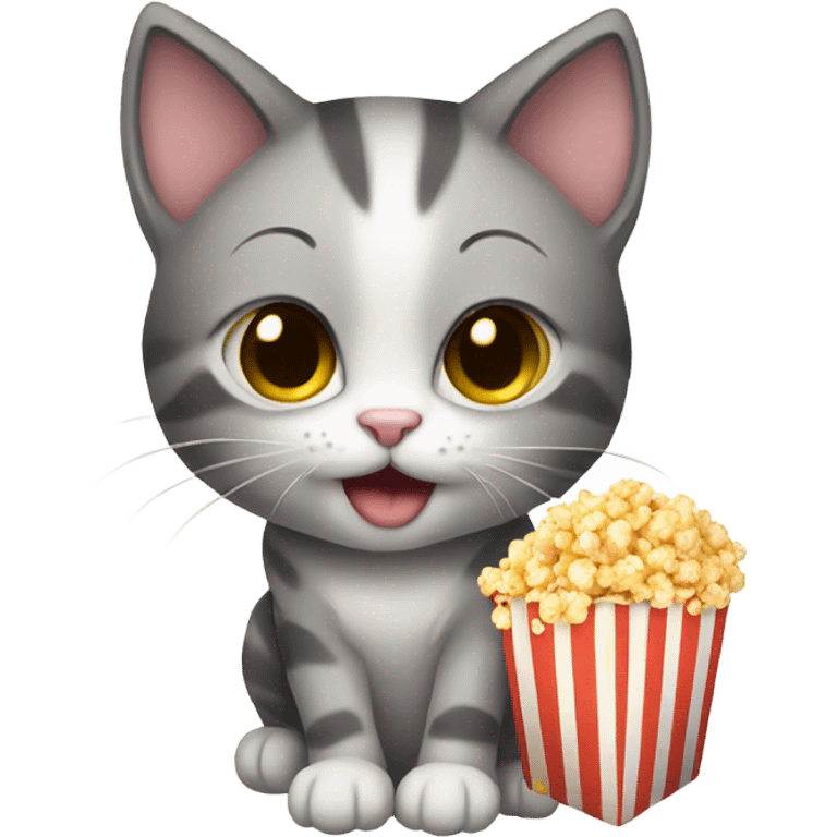 Kitten with popcorn  emoji