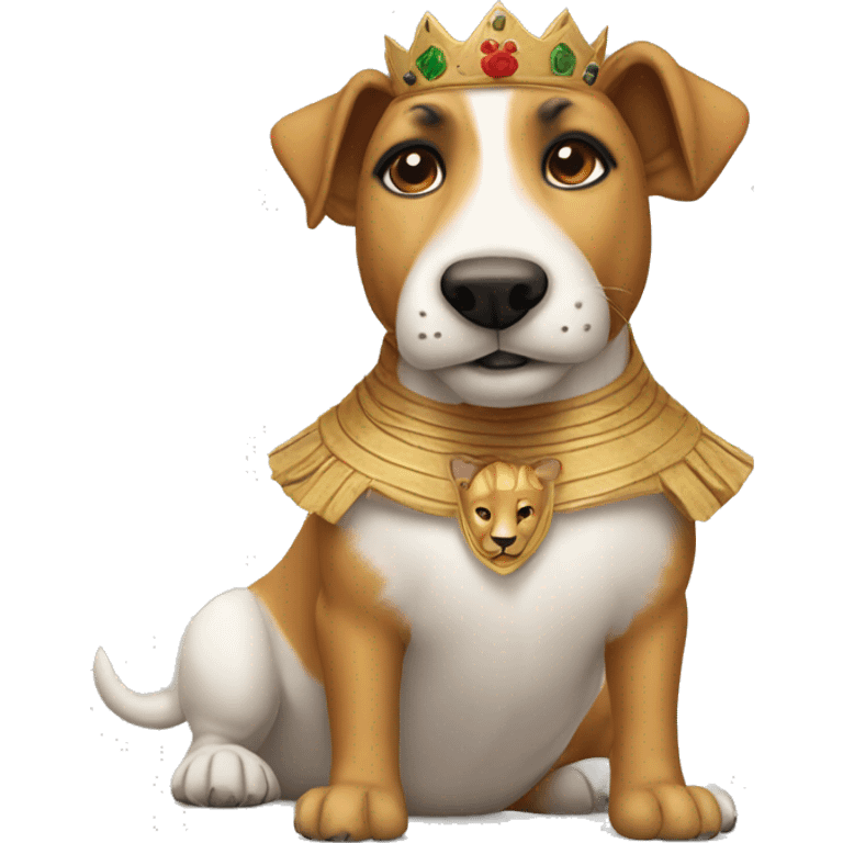 a jack russel wearing a lion costume emoji