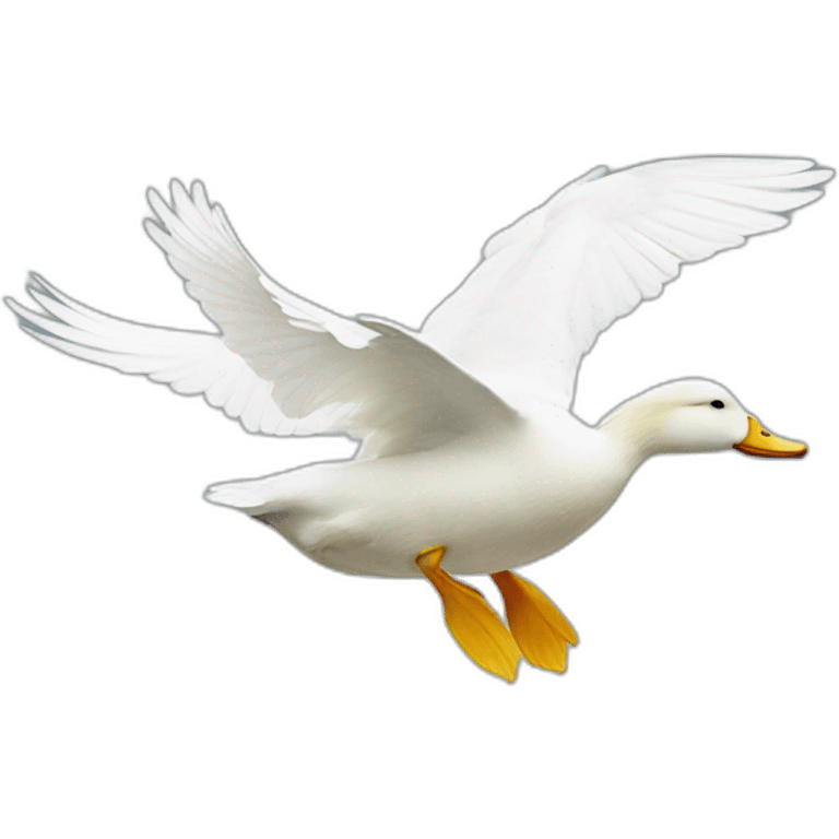 flying white duck emoji