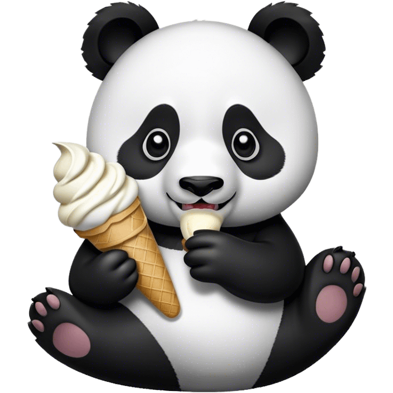 Panda eating ice cream emoji