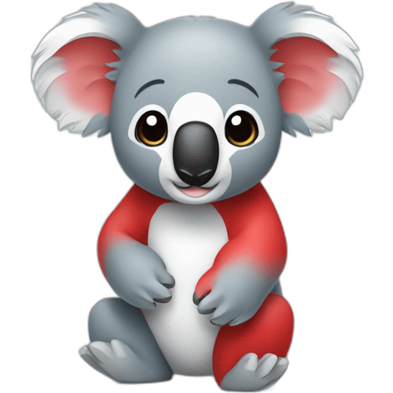 Un koala bleu blanc et rouge emoji