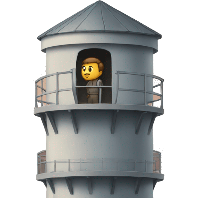 Person looking out from a watchtower  emoji