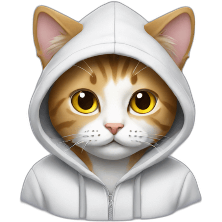 Cute cat wearing hoodie  emoji