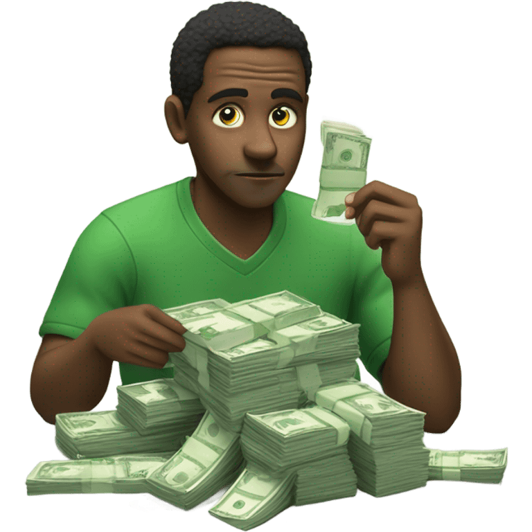 black guy counting money emoji