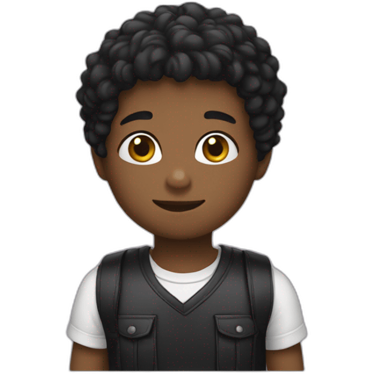 Boy with black capq emoji