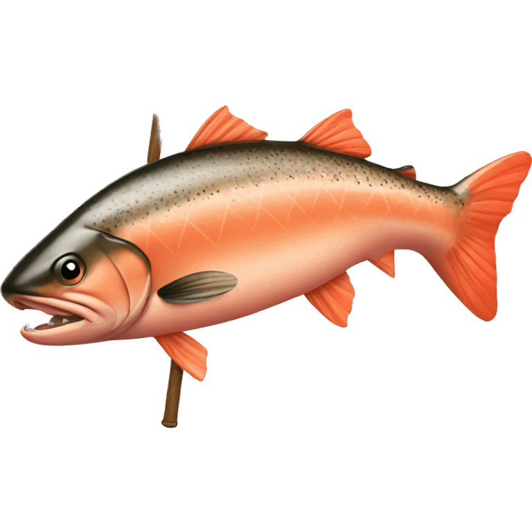 Salmon with a cane emoji