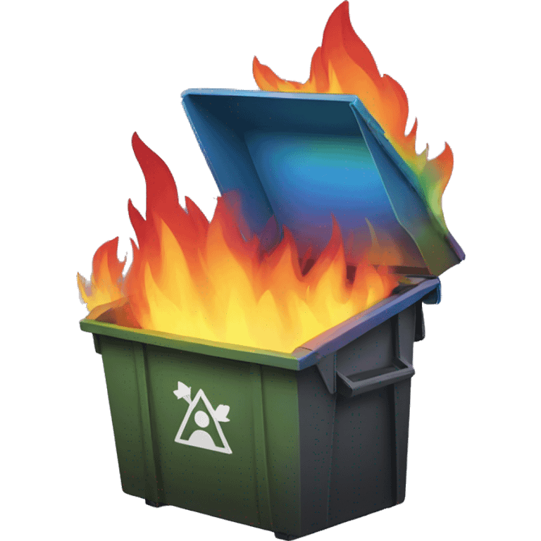 Rainbow dumpster fire emoji