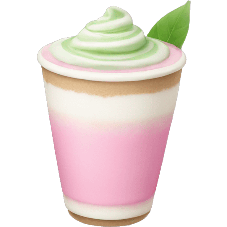 Pink matcha latte emoji