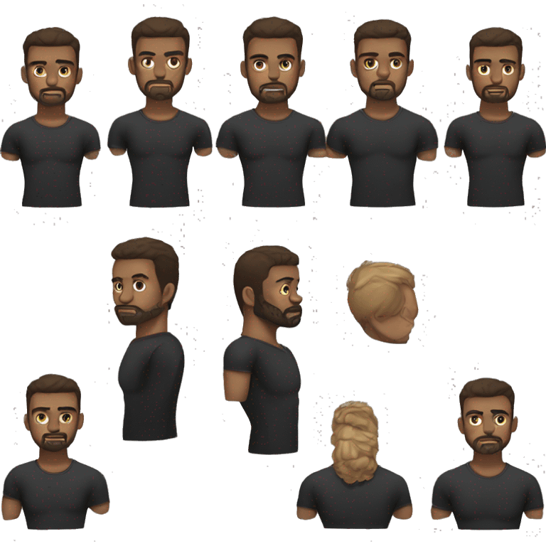 muscular male portrait with beard and black t shirt emoji