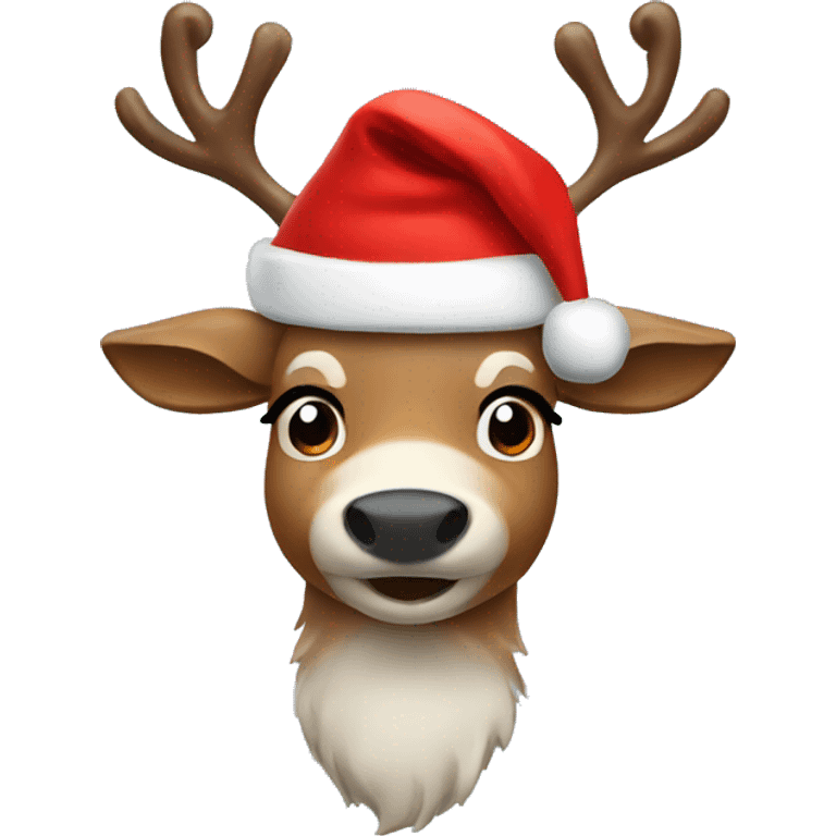 Reindeer with santa hat emoji