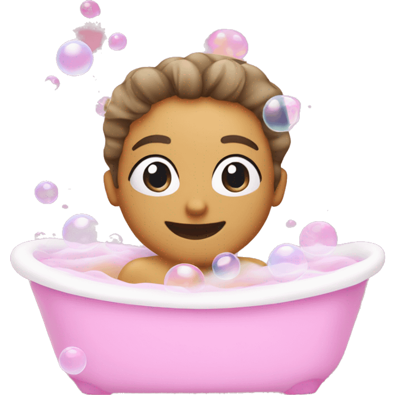 Bubble bath with pink bubbles emoji