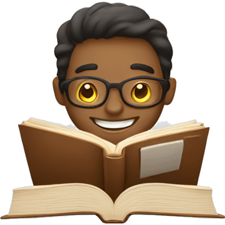 man happily reading a book emoji