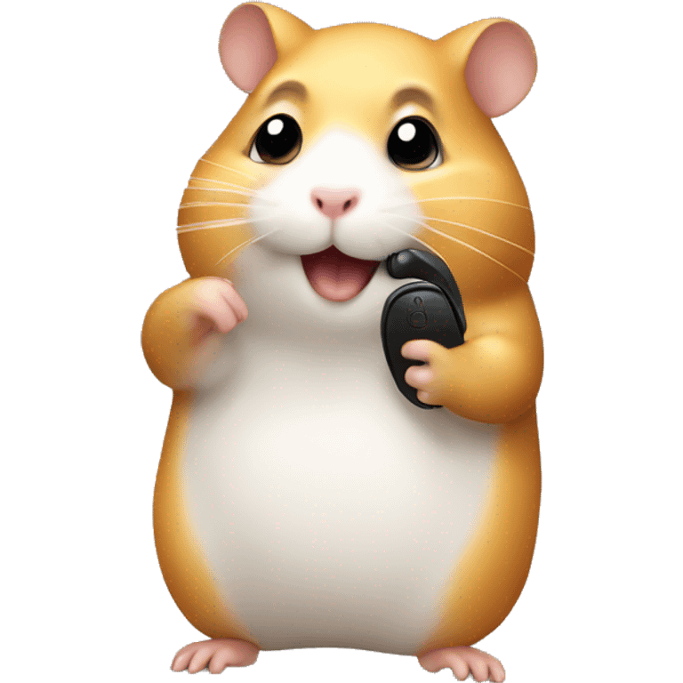 hamster calls on the phone emoji