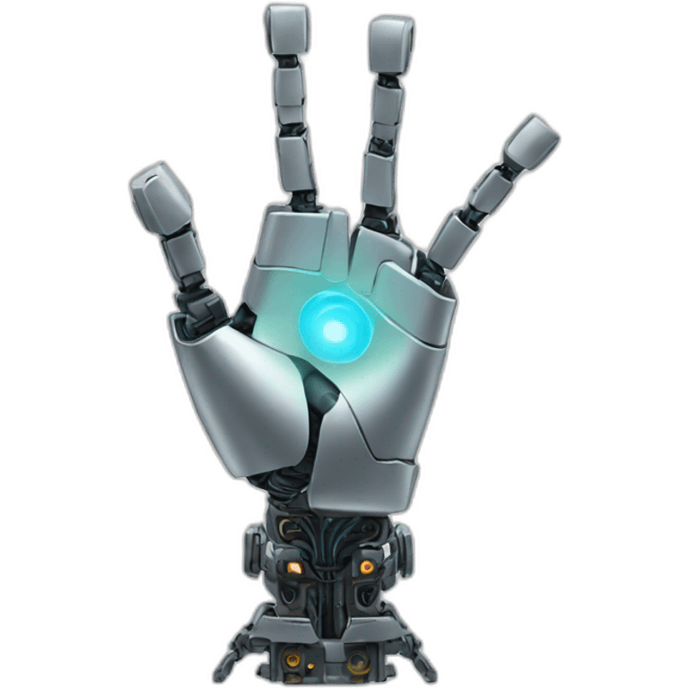 robot rising hand emoji