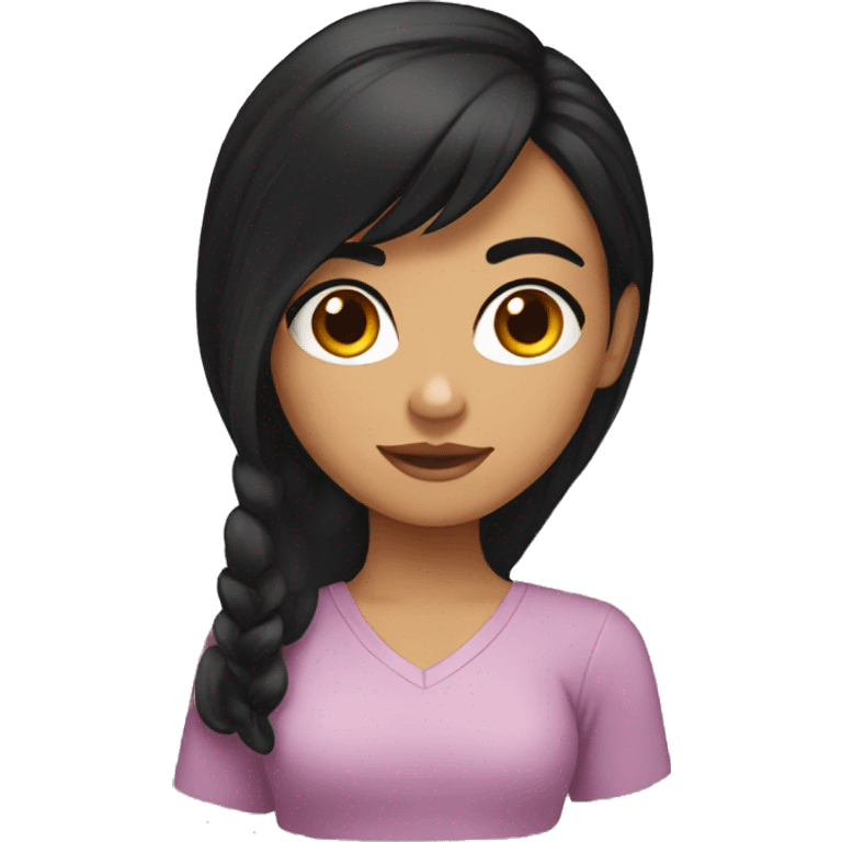 Hispanic girl with black hair emoji