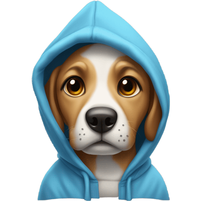 Dog wearing hoodie emoji