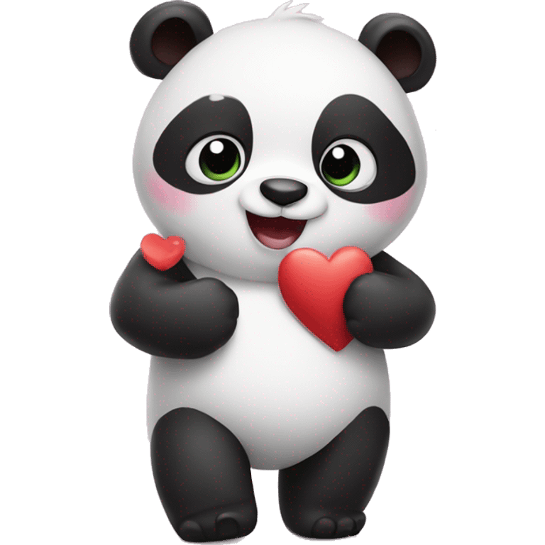 Panda with hearts emoji