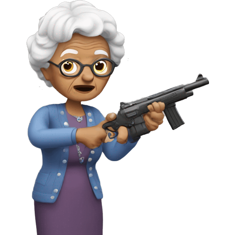 granny with a gun emoji