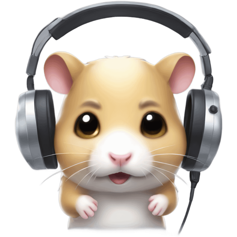 Sad hamster wearing gaming headset crying emoji