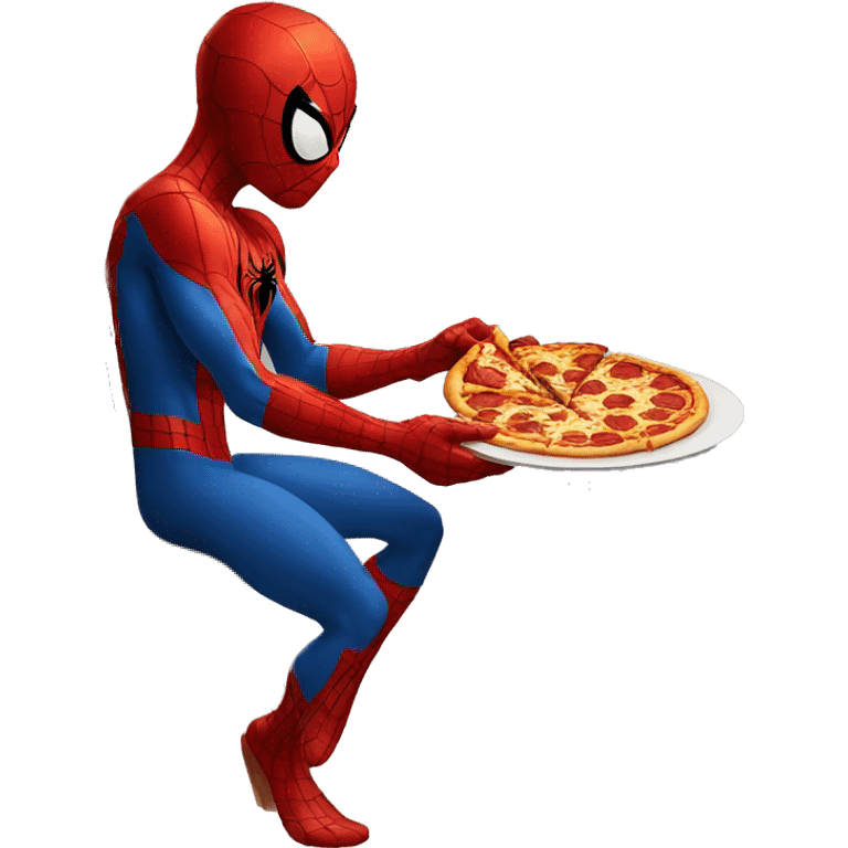 Spider-Man eating pizza emoji