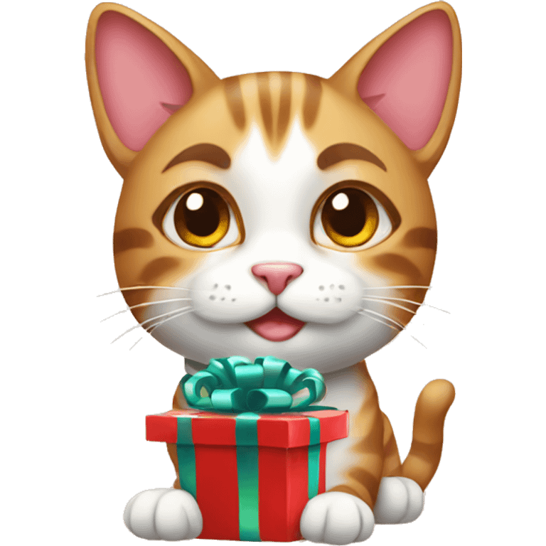 cat with gift emoji