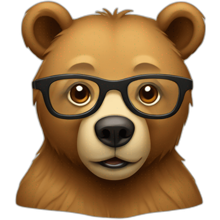 bear with glasses emoji