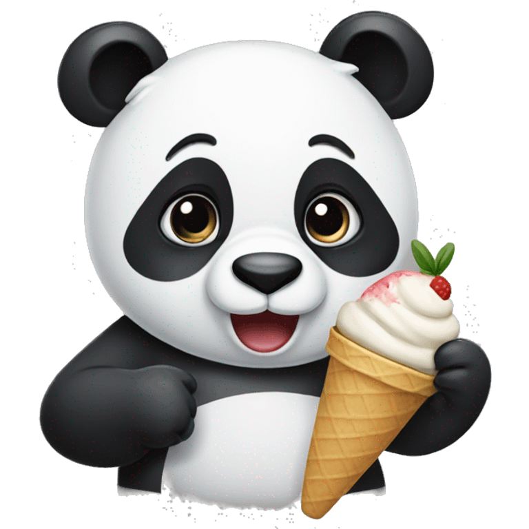 Panda eating ice cream emoji