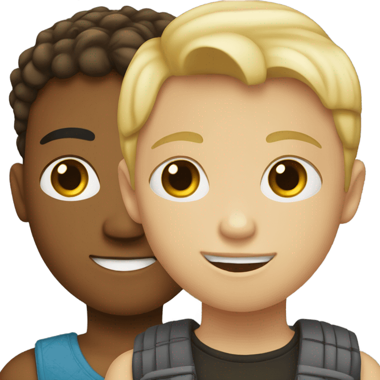 Hispanic girl and blonde white boy  emoji