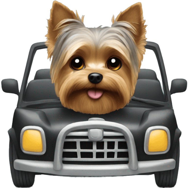 Yorkie driving  emoji