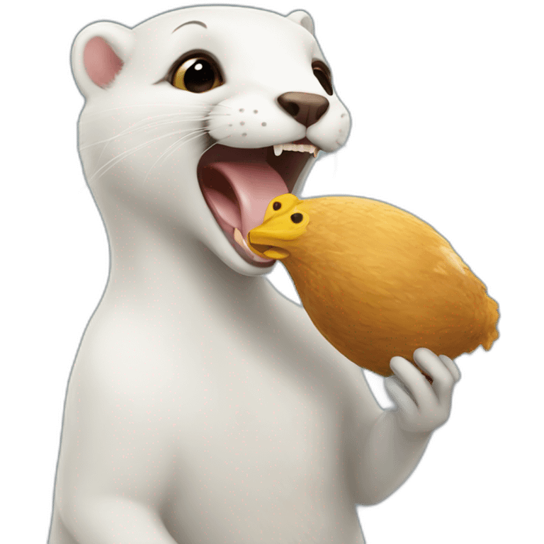 ermine eating a chicken emoji