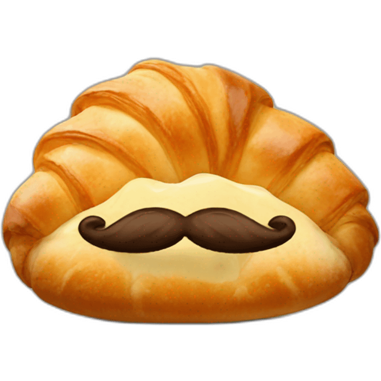 croissant with moustache emoji