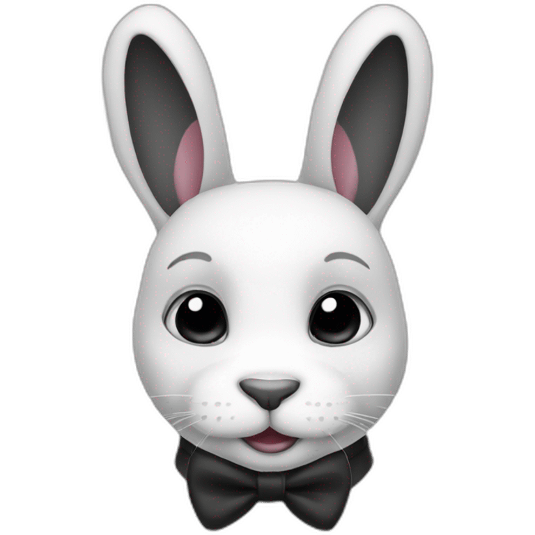 Black and white rabbit emoji