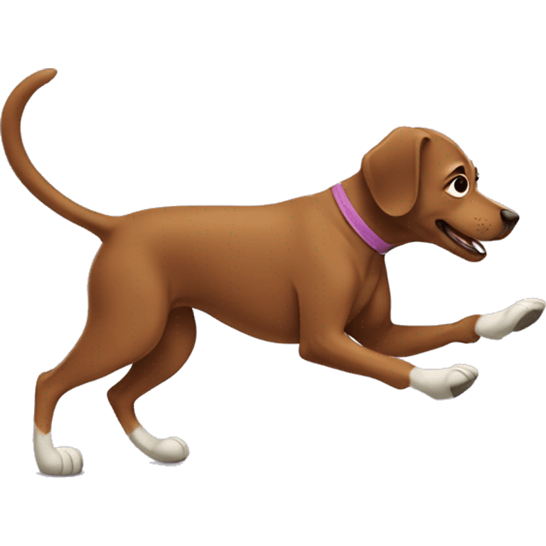 brown dog dancing in point shoes emoji