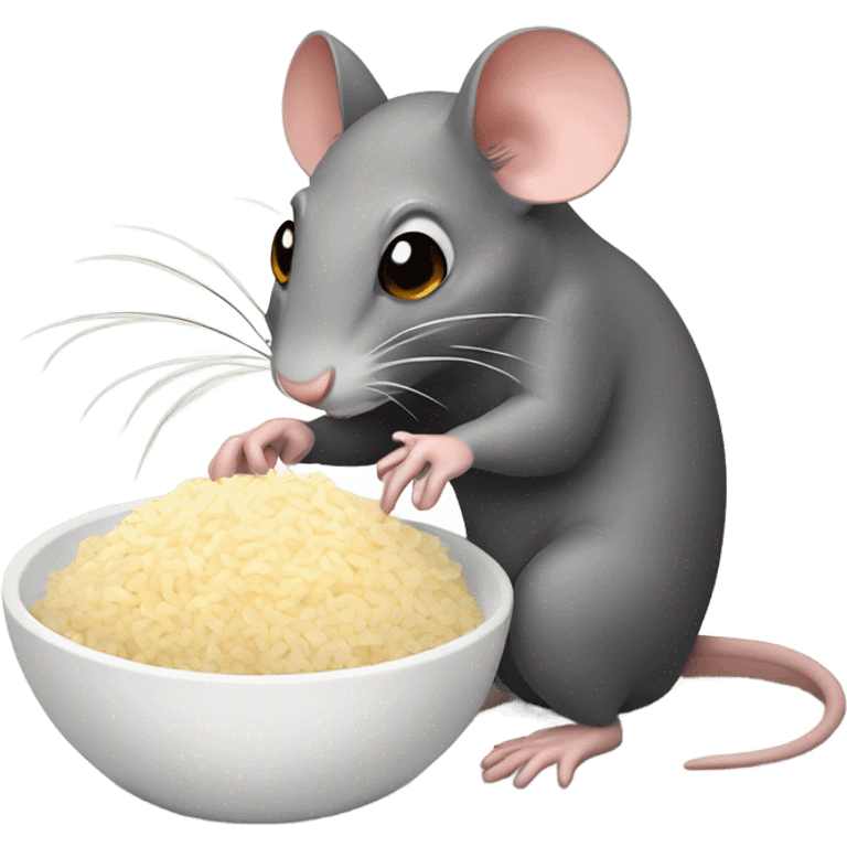 A rat eating rice emoji