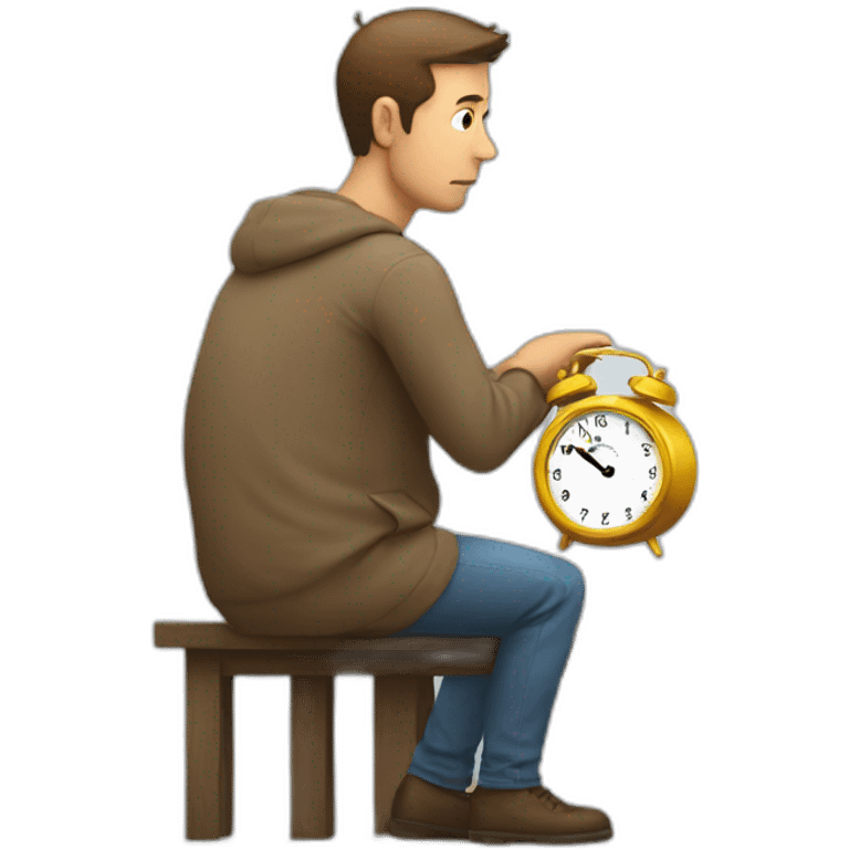 man watching his clock while waiting impatiently emoji