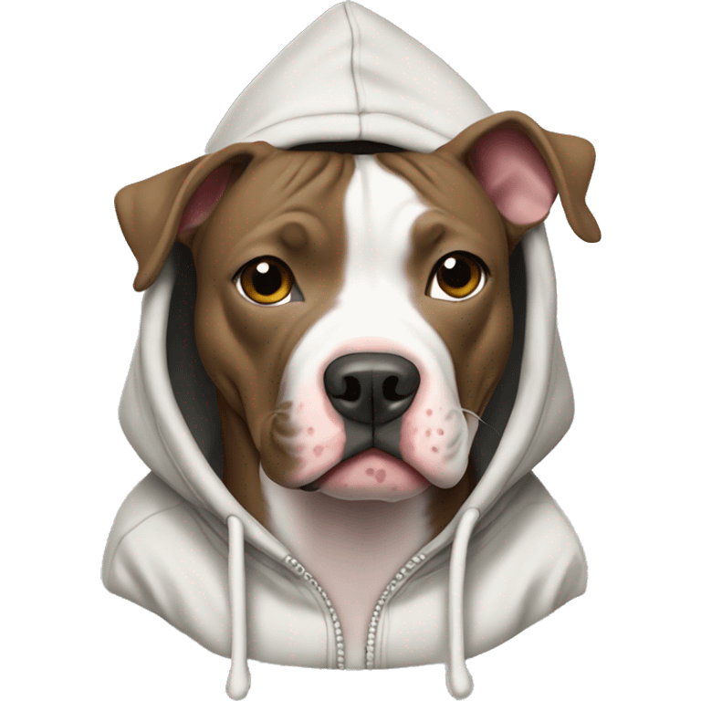 Pit bull wearing a hoodie  emoji