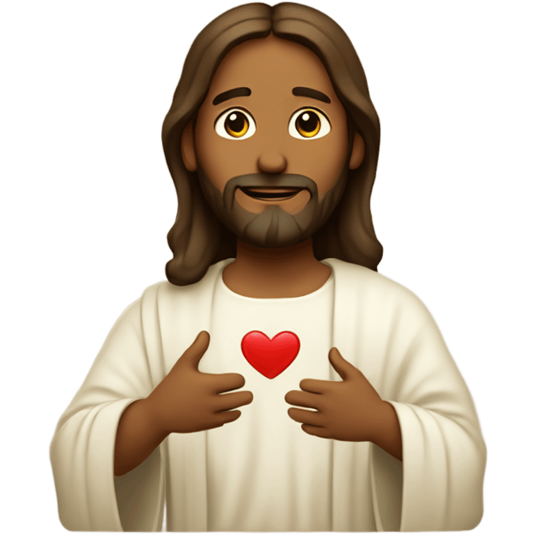 Jesus showing love emoji